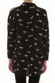 Chemise Noir Oiseaux Blanc