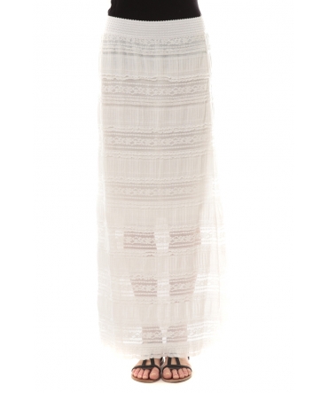 Jupe longue dentelle Blanche