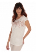 Tee Shirt Manches courtes motif irisé Blanc