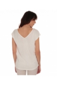 Tee Shirt Manches courtes motif irisé Blanc