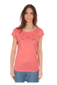 Tee Shirt Manches courtes motif irisé Corail