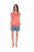 Tee Shirt Manches courtes motif irisé Corail