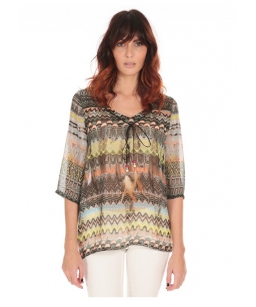 Blouse Voile Imprimé Multicolore S 165702