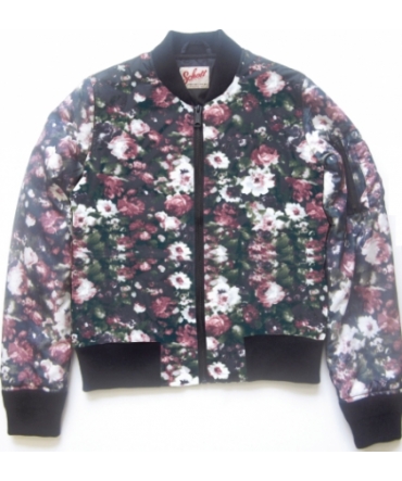 BOMBER FEMME OUATINE SCHOTT PINK/ROSES