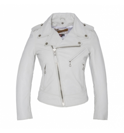 VESTE PERFECTO SANS CEINTURE SCHOTT 1601 Blanc