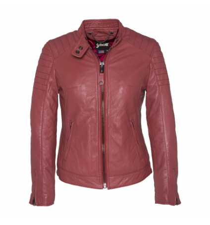 BLOUSON MOTARD AC LCWHARVEY  MATELASSES SCHOTT ROUGE