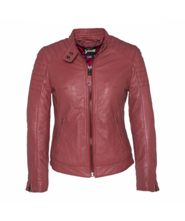 BLOUSON MOTARD AC EMPIECEMENTS MATELASSES SCHOTT Bordeaux 