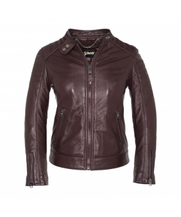 BLOUSON MOTARD AC EMPIECEMENTS MATELASSES SCHOTT Bodeaux