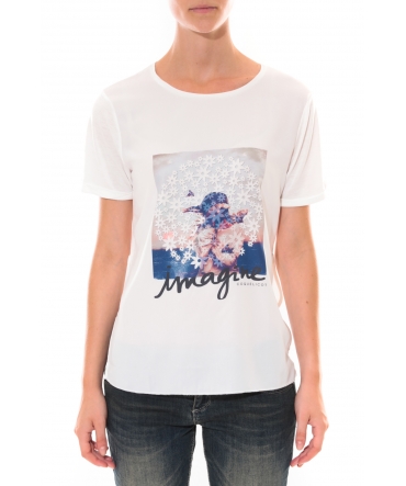 Tee shirt Coquelicot  Blanc 16426