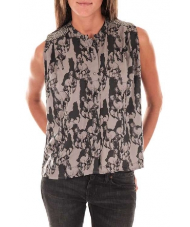 Vero Moda Top Horse Vero Moda Gris Noir