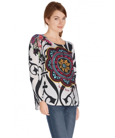 Desigual Pull Maya Blanc 61J21G2