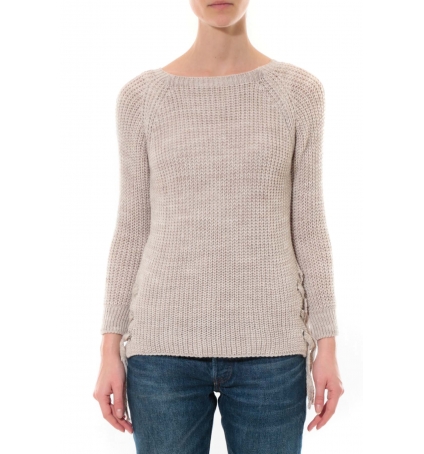 Pull Lacets Beige