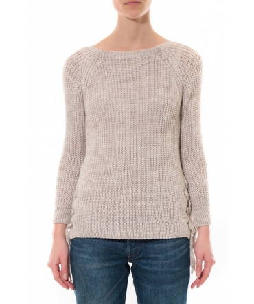 Pull Lacets Beige