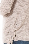 Pull Lacets Beige