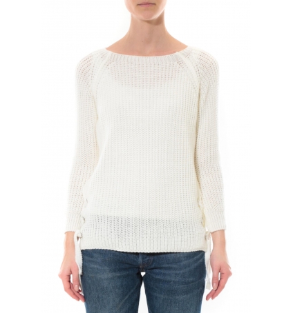 Pull Lacets Blanc