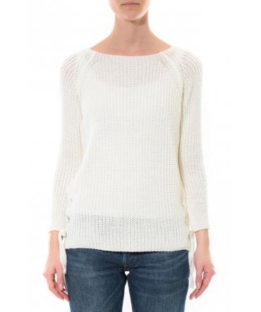 Pull Lacets Blanc