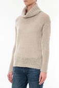 Pull col roulé Beige