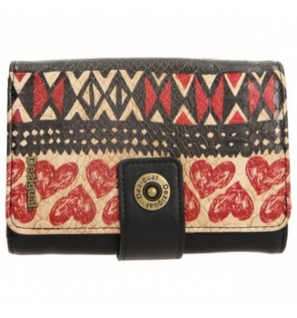  Desigual Portefeuille Noir et Rouge MONE LENGUETA 61Y53C4