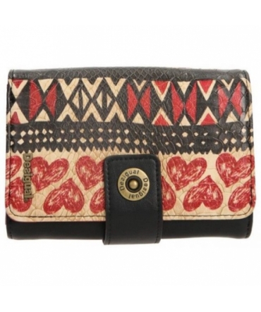  Desigual Portefeuille Noir et Rouge MONE LENGUETA 61Y53C4