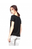 Les Petites bombes Tee Shirt Bi Matiere Mini Clou Noir  S174104