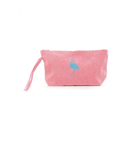 pochette flamant rose