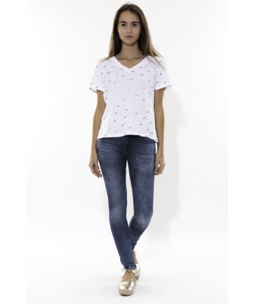 Tee Shirt Zinka Blanc signe Or KT107