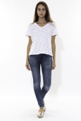 Tee Shirt Zinka Blanc signe Or KT107