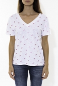 Tee Shirt Zinka Blanc Signe Rose KT107