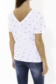 Tee Shirt Zinka Blanc Signe Rose KT107