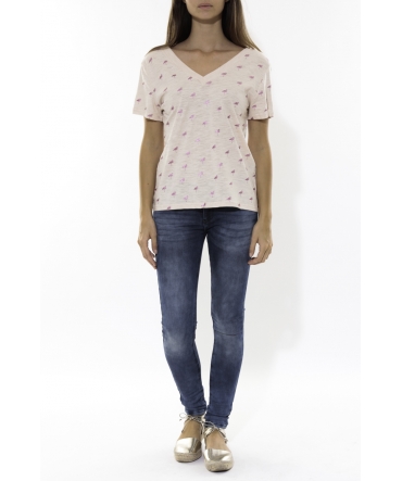 Tee Shirt Zinka Beige signe Rose KT107