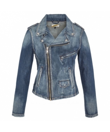 BLOUSON PERFECTO DENIM FEMME SCHOTT Blue Rain