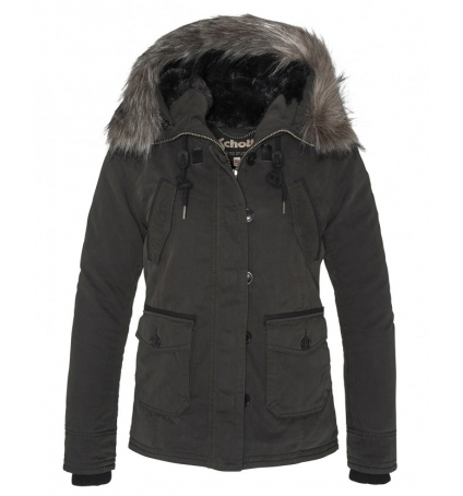 Parka Schott JKT VIRGINIA femme à capuche Noir Parka Schott JKT VIRGINIA femme à capuche Noir