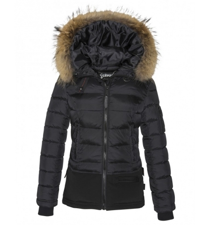 Doudoune courte Schott JKT LILIAN garnie en plumes de canard Black Doudoune courte Schott JKT LILIAN garnie en plumes de canard Black