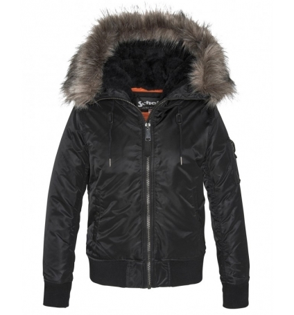 Blouson JKT PEARL femme Schott à capuche Noir Blouson JKT PEARL femme Schott à capuche Noir