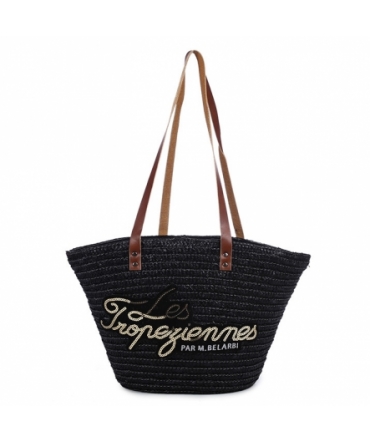 Les Tropeziennes Panier en Paille  MIL01-TZ- BLACK