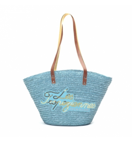 Les Tropeziennes Panier en Paille MIL01-TZ-TURQUOISE Les Tropeziennes Panier en Paille MIL01-TZ-TURQUOISE