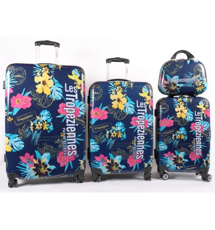 Set de Valise Tarnos Les Tropeziennes Bleue Fleurs Set de Valise Tarnos Les Tropeziennes Bleue Fleurs