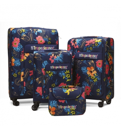 Set de Valise Valras Les Tropeziennes Bleue Fleurs Set de Valise Valras Les Tropeziennes Bleue Fleurs