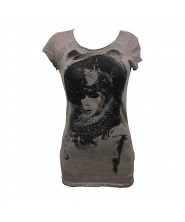 Rich&Royal Tee shirt Visages Gris 13Q466