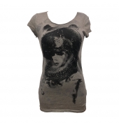 Rich&Royal Tee shirt Visages Gris 13Q466