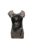 Rich&Royal Tee shirt Visages Gris 13Q466