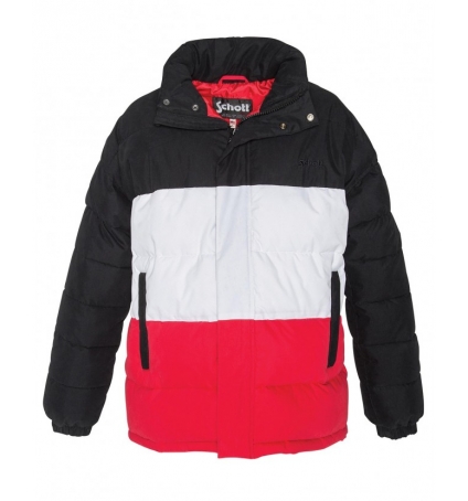 Doudoune Schott NEBRASKA W Black White Red Doudoune Schott NEBRASKA W Black White Red