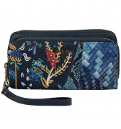 Desigual WOMEN'S WALLET MONE TWO LEVELS WINTER FLORAL 17WAYPEK blue