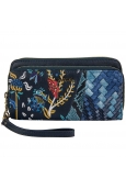 Desigual WOMEN'S WALLET MONE TWO LEVELS WINTER FLORAL 17WAYPEK blue