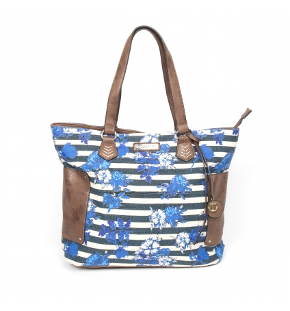 Sac en coton Les Tropéziennes à rayures ESC12 BLUE Sac en coton Les Tropéziennes à rayures ESC12 BLUE