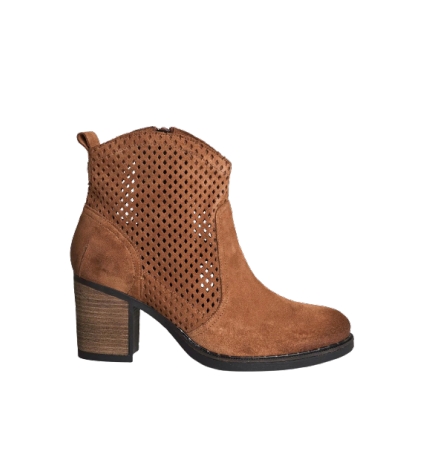 Salsa bottines en daim perforées à talon marron La Crosse 124933