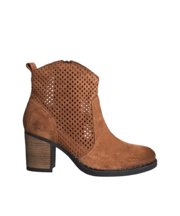 Salsa bottes en daim perforées à talon marron 124933