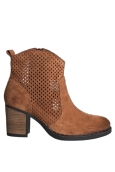 Salsa bottes en daim perforées à talon marron 124933