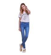 Les Petites Bombes jeans taille haute Lou bleu