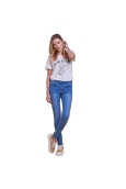 Les Petites Bombes jeans taille haute Lou bleu